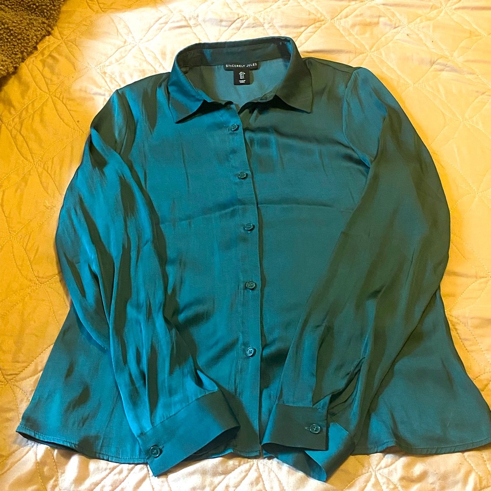 Sincerely Jules Long Sleeve Silk Button-Up